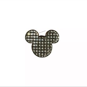 Disney Parks Pin Trading Mickey Mouse Icon White Jeweled Crystal Ears Pin